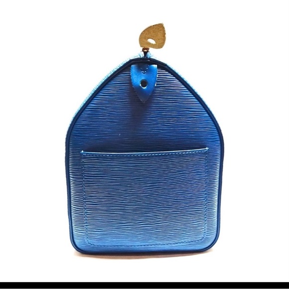 Louis Vuitton Epi 35 Speedy leather  Blue Tote - Picture 4 of 12